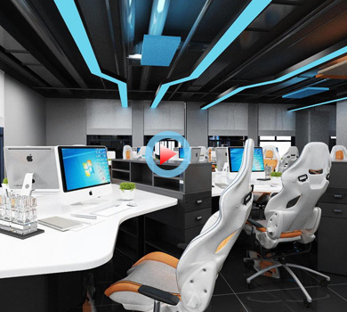 科技風(fēng)格辦公展廳設(shè)計(jì)全景案例